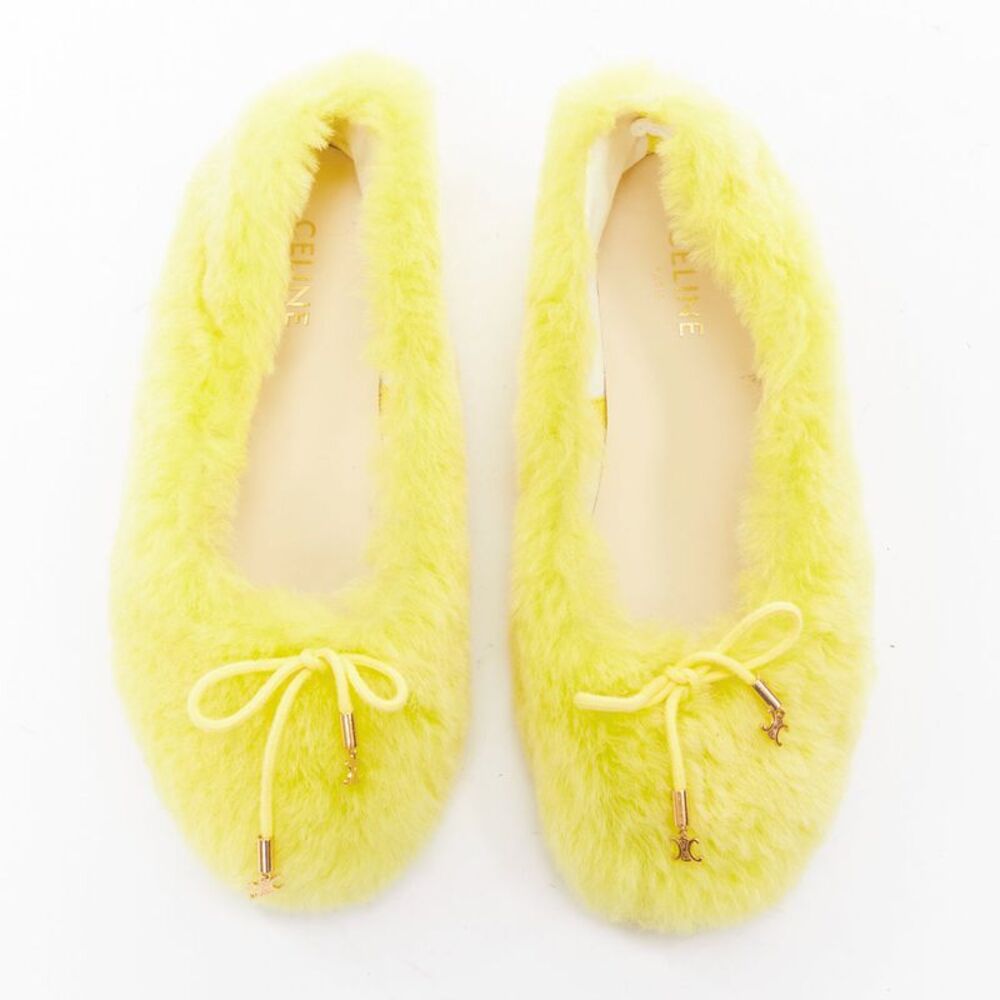 Celine Plush Furry Ballet Flats